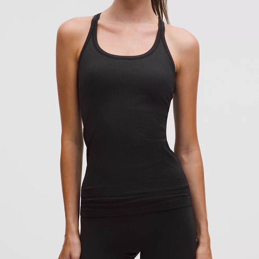 Black Lululemon Ebb to Street Tank Top Light Support, B/C Cup